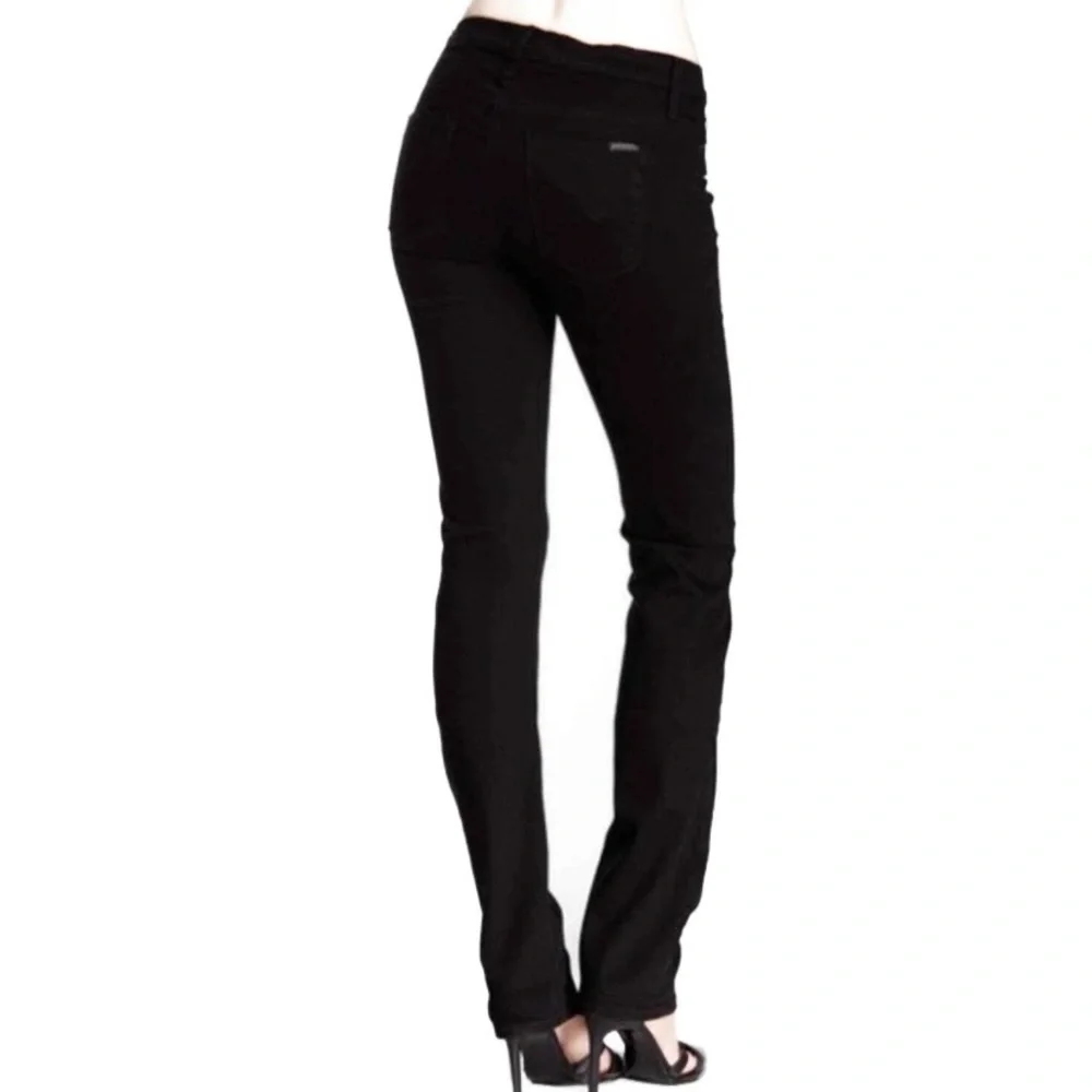 Hudson Jeans Tilda Jet Black Mid Rise Straight 5 Pocket Womens Size 30 X 35 Tall